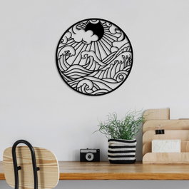Wallity Waves 1 Escultura de Pared Negra